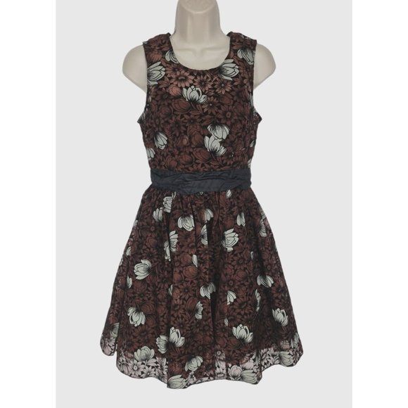 Anthropologie by tracy reese Womens Skater Knee Length Dress Size 2 Floral  34P - Picture 1 of 6